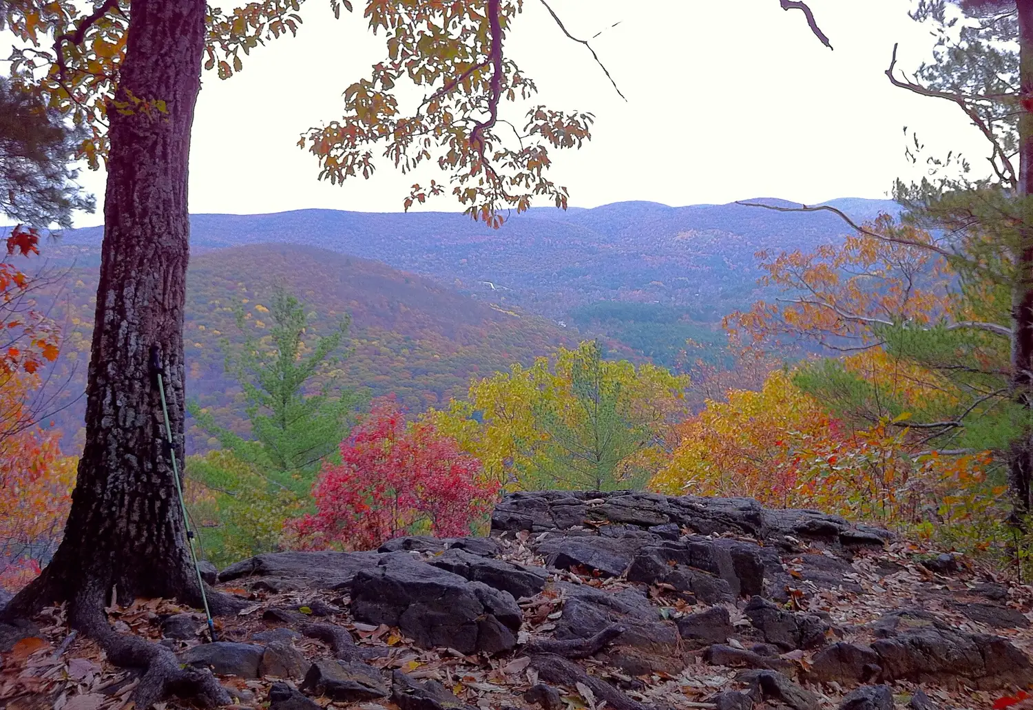 Autumn overlook of the Housatonic River from the Pine Knob Loop Trail in Housatonic Meadows State Park, Connecticut